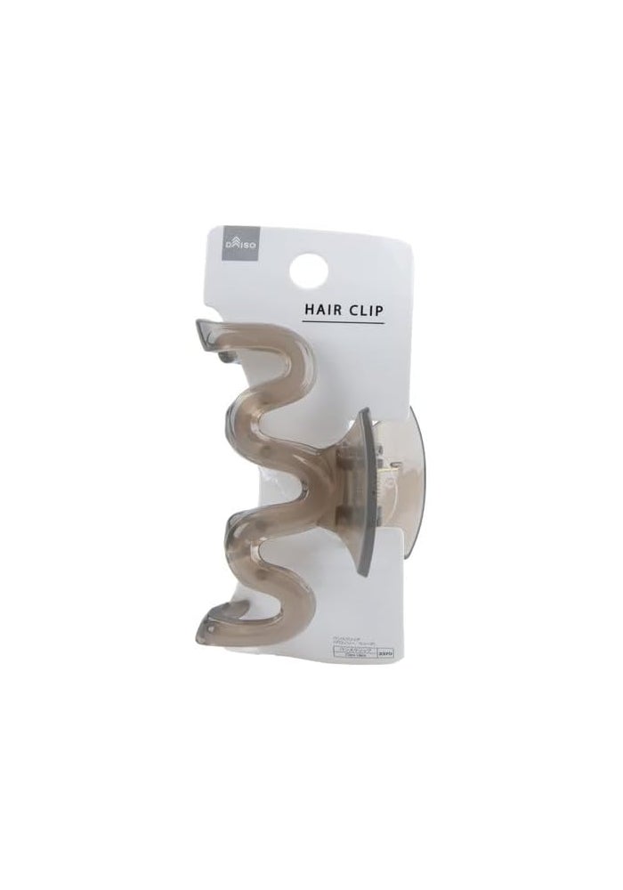 DAISO Glossy Wave Claw Clip - Brown